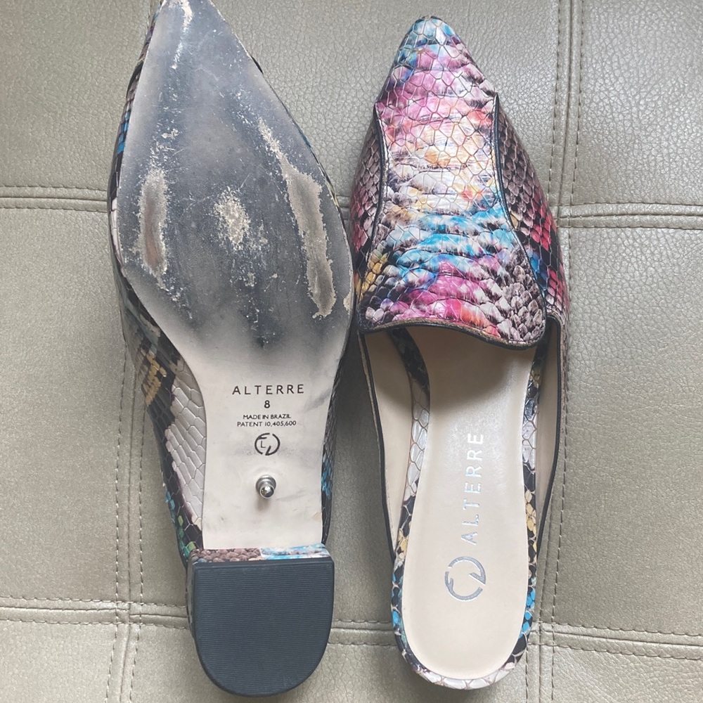 Multicolor Alterre Snake-Print Pointed-Toe Mule - Picture 3 of 5